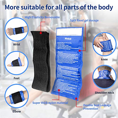 Reusable Gel Ice Pack 2 Piece Set Soft Cold Hot Compress Wraps with Straps - style: 11.93x6.14（2 Pack）
