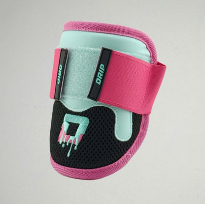 Youth Baseball Shin and Elbow Guard Set, Pink/Aqua/Black, Adjustable Straps, Lightweight, Breathable Mesh Lining - size: Youth Small/Medium