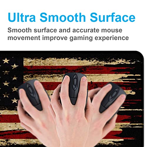 US Flag Anti Slip Waterproof Mouse Mat, Laptop and Home Office Desk Mat | The Surface Of The Mouse Pad Is Designed With Fiber Woven Material, And The Base Is Made Of Natural Anti Slip Rubber. - color: American Antique Flag