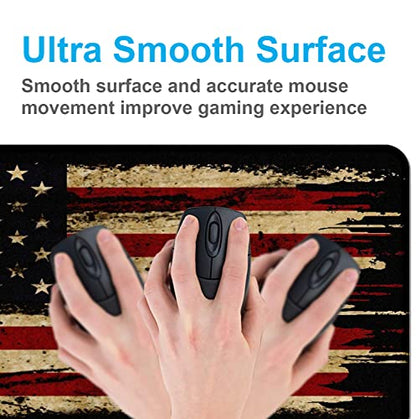 US Flag Anti Slip Waterproof Mouse Mat, Laptop and Home Office Desk Mat | The Surface Of The Mouse Pad Is Designed With Fiber Woven Material, And The Base Is Made Of Natural Anti Slip Rubber. - color: American Antique Flag