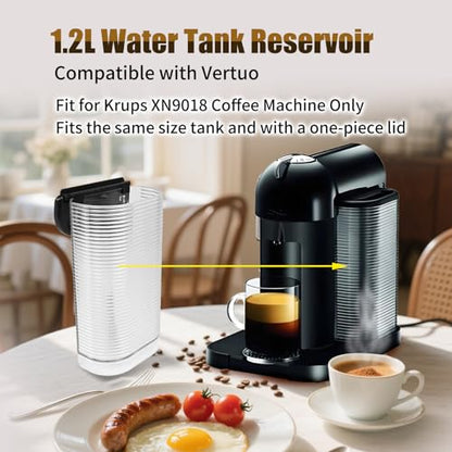 Water Reservoir MS-624441 Compatible With Nespresso Krups Vertuo Espresso Coffee Machine, 1.2L Water Tank Compatible with Nespresso breville Vertuo Café Maker,NOT Compatible with De'Longhi Machine
