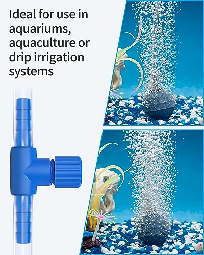 Pawfly Aquarium Air Control Valves for 3/16" ID Airline Tubing Single Way Plastic Air Flow Controllers Regulators Adjustable Blue Hose Connectors Air Pump Accessories for Fish Tanks, 10 Pack