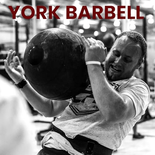 York Barbell 10LB Rubber Slam-Ball – Dead Weight with Textured Surface – Minimal Bounce Absorbs Impact – Pilates Yoga Strength Training Physical Therapy Cardio Exercises for Full Body Workout - Black