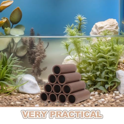 Kisangel Aquarium Shrimp Hideout Pottery Spawning Cave Breeding Shelter Hiding Tube for Fish Tanks Shrimp Tank Decoration