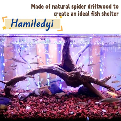 4PCS Driftwood for Aquarium 8-10in Natural Spider Wood Reptile Branches Fish Tank Log Ornament Aquarium Trunk Decoration - size: M:Spiderwood (8-10in 4PCS)