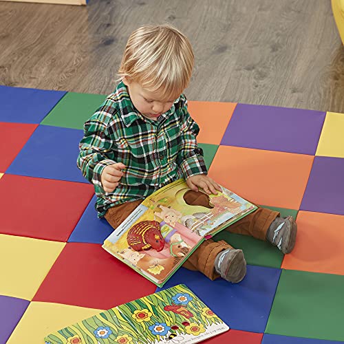 ECR4Kids SoftZone Patchwork Activity Folding Play Mat, 58in Square, Baby Essentials, Assorted
