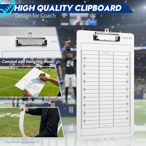 Football Clipboard for Coaches, Double-Sided Dry Erase Board - style: Football
