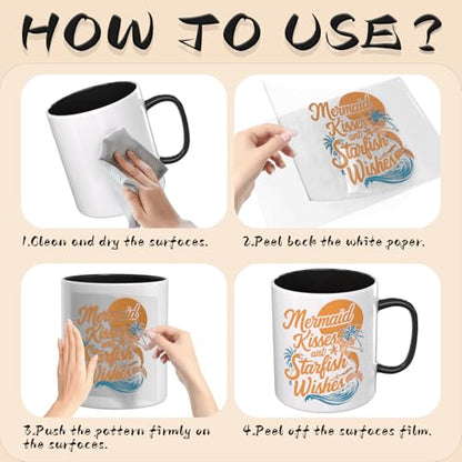 24PCS Summer Surfing UV DTF Cup Wrap Transfer Paper for Mugs, Glasses, Notebooks, Computers, Tables and Chairs, High Viscosity for DIY Creativity