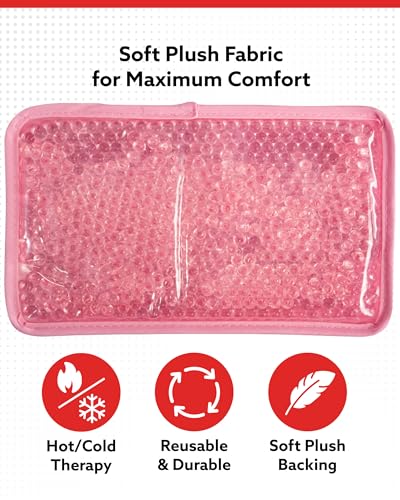 Alpi Rectangle Plush Gel Bead Ice Pack for Muscle Aches & Relaxation - color: Pink, size: Rectangle 2 Pack