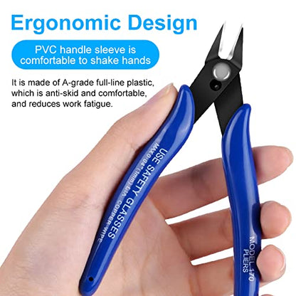 Ainiv Wire Cutters, Spring-loaded Side Cutters Flush Cutters, Diagonal Cutters Precision Side Cutters, Diagonal Cutting Pliers in CRV Steel, Heavy Duty Cutting Pliers for Electrical, Homes - color: Wire Cutter-1pcs, size: 1pc
