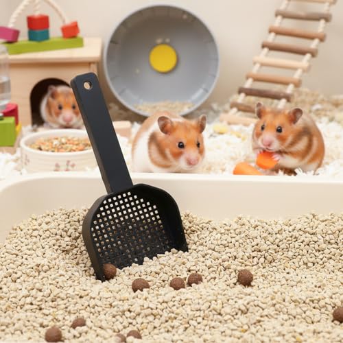 2Pcs Poop Scooper Cat Litter Scooper Fine Mesh Sifting Shovel Plastic Handle for Guinea Pig Rabbits Small Animals for Easy Waste Cleaning