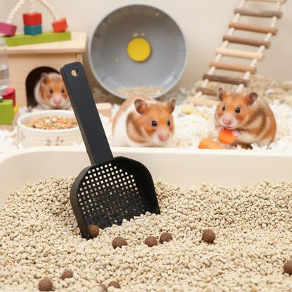 2Pcs Poop Scooper Cat Litter Scooper Fine Mesh Sifting Shovel Plastic Handle for Guinea Pig Rabbits Small Animals for Easy Waste Cleaning