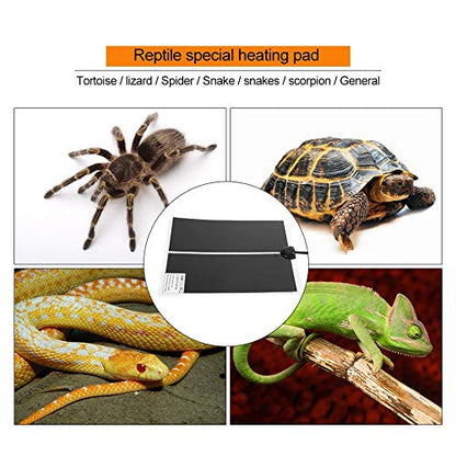 KABASI Reptile Heating Pad, 14W 11x11 inch Waterproof Reptile Heat Pad Under Tank Terrarium with Temperature Control, Safety Adjustable Reptile Heat Mat for Turtle, Tortoise, Snakes, Lizard, Gecko - color: 14W-11x11 in