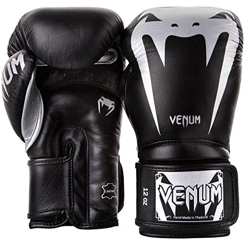 Venum Giant 3.0 Boxing Gloves - Nappa Leather - color: Black/Silver, size: 16 oz