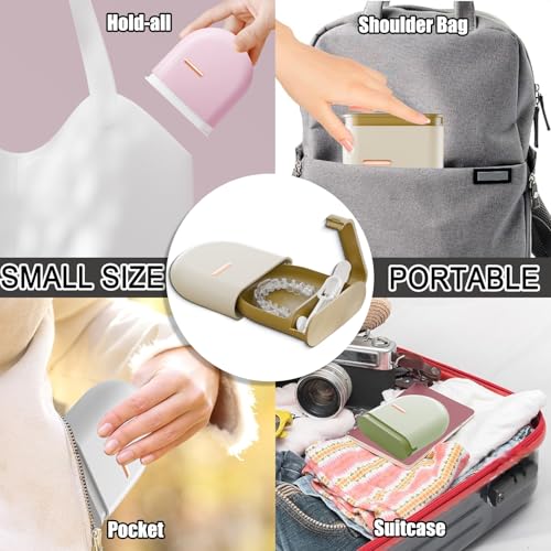 Retainer Case with Vent Holes, Pull-out Slim Denture baths | Compatible with Invisalign, Mouth Guard Set, Fashion Orthodontic Retainer Case with Retainer Removal Tool and Brush - color: Green