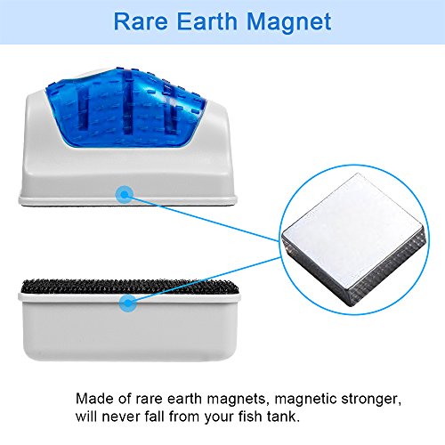 DaToo Aquarium Cleaner Fish Tank Glass Cleaner Algae Scraper Magnetic Scrubber Algae Clean Brush, 2 Pcs, 1 Yr Warranty - color: S (2pcs)