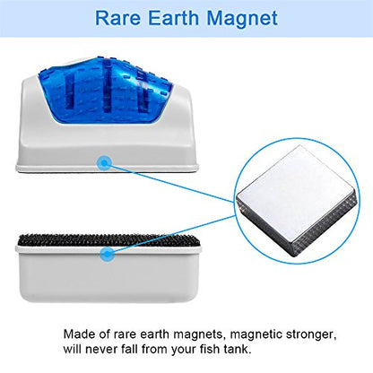 DaToo Aquarium Cleaner Fish Tank Glass Cleaner Algae Scraper Magnetic Scrubber Algae Clean Brush, 2 Pcs, 1 Yr Warranty - color: S (2pcs)