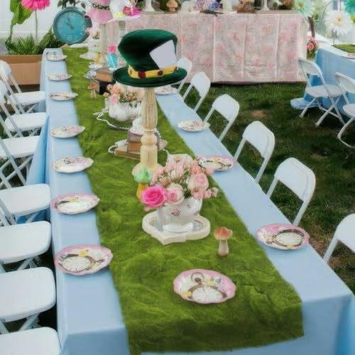 FAICOIA Fake Moss Rug Table Runner Green Moss Roll for Fairy Gardens Grass Wedding Woodland Table Decor Artificial Moss for Indoor Plants Crafts 20" x 79" Green Moss for Decorating Wall 50 x 200cm