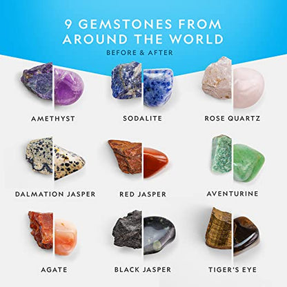 National Geographic Rock Tumbler Kit – Hobby Edition Includes Rough Gemstones, and 4 Polishing Grits, Great STEM Science Kit for Geology Enthusiasts, Rock Polisher for Kids and Adults - style: Hobby Kit