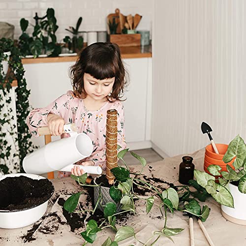 8 Pcs Moss Pole for Plants Monstera, Plant Support Stakes for Indoor Climbing Plants Grow Upwards, with 65ft Twist Ties, 13ft Jute Rope, 6.5ft Hook-and-Loop Strip - size: 8 Packs