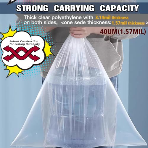 8 Pack 40x55 inches Extra Large Clear Plastic Bags for Car Seat, Luggage, Suitcase, Chair, and Attic Storage, Storage Bags for Clothes Packing, Furniture, Quilts