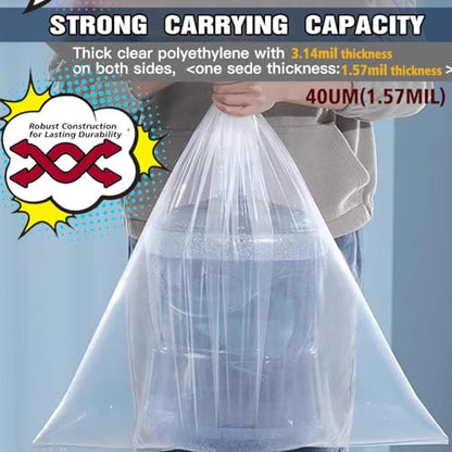 8 Pack 40x55 inches Extra Large Clear Plastic Bags for Car Seat, Luggage, Suitcase, Chair, and Attic Storage, Storage Bags for Clothes Packing, Furniture, Quilts