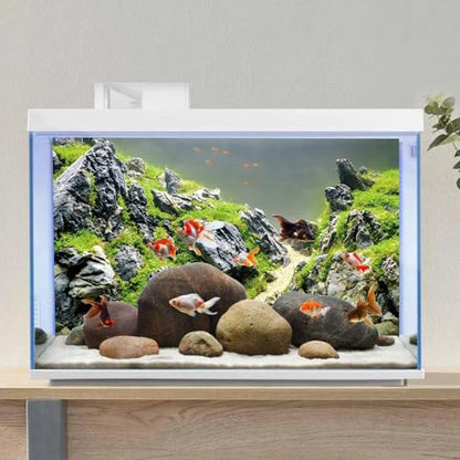 AWERT 48x20 inches Stone Fish Tank Background Aquatic Plant River Bed & Lake Aquarium Background Seaweed Aquarium Vinyl Background - size: 48x20in/120x50cm