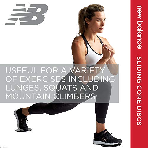 New Balance Sliding Core Discs Workout Sliders - Fitness Ab Sliders Dual-Sided Pads (Carpet/Hardwood Floor) | Home Ab Exercise Equipment for Women, Men, Black/Grey
