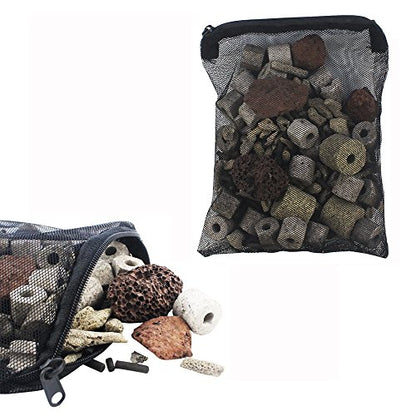 10pcs 7.8 x 5.9 Inch Aquarium Filter Media Bags with Zipper for Activated Carbon, Biospheres, Ceramic Rings