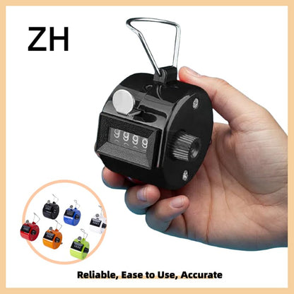White Deer Hand Tally Counter 4 Digit Number Dual Clicker Golf Handy Convenient - color: MIX