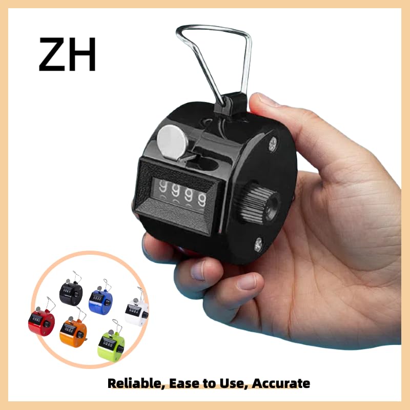 White Deer Hand Tally Counter 4 Digit Number Dual Clicker Golf Handy Convenient - color: orange