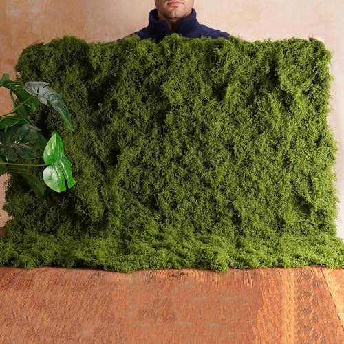 Fake Moss Mat, Artificial Moss Table Runner for Wedding Decor Table Centerpieces Fairy Garden Crafts Indoor Green Faux Grass Wall Decor (Green: 39 x 39Inch / 100 x 100cm)