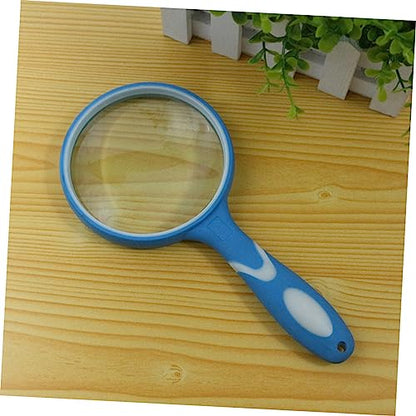 COLLBATH Boys and Girls' Reading Magnifier Handheld Magnifier Handle Design Durable 2X Magnification for Exploration - color: Blue