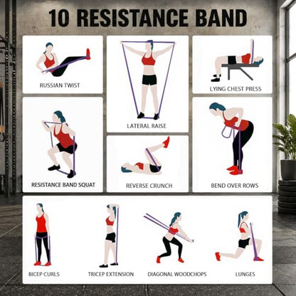 Resistance Bands for Pull Up Assist, Stretch Bands & Exercise Workout Set - color: 15-125LBS COLOR