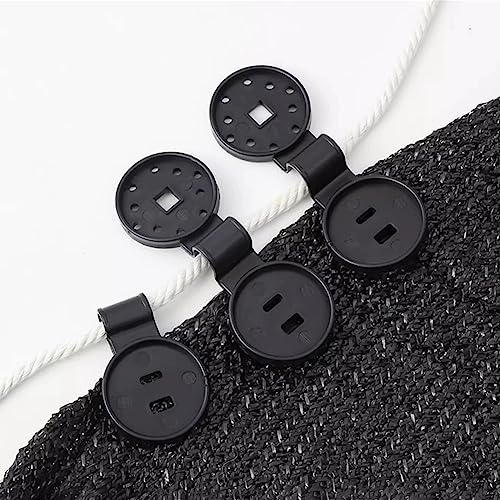 50pcs Shade Cloth Clips,Round Plastic Black Clips for Mesh/Thin Sun Shade Net,Sunshade Clip Tarp Clip Heavy Duty Lock Grip Fasteners for Garden Patio Pool Awning Mesh Fabric Clamp - color: 50pcs Tarp Clips