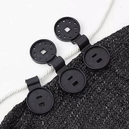 50pcs Shade Cloth Clips,Round Plastic Black Clips for Mesh/Thin Sun Shade Net,Sunshade Clip Tarp Clip Heavy Duty Lock Grip Fasteners for Garden Patio Pool Awning Mesh Fabric Clamp - color: 50pcs Tarp Clips