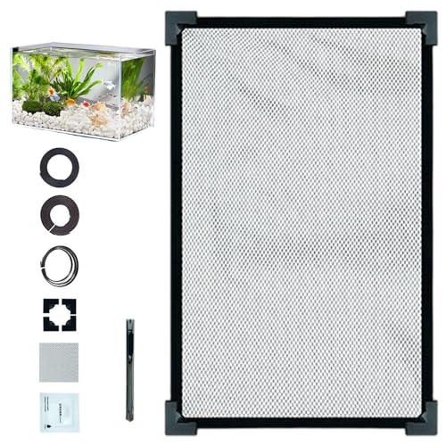 47x20 Inch Aquarium Lid Anti Jumping Magnetic Mesh Screen Netting Fish Tank