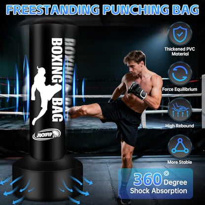 YORWHIN Standing Punching Bag for Adults, 69'' Boxing Bag with Training Set