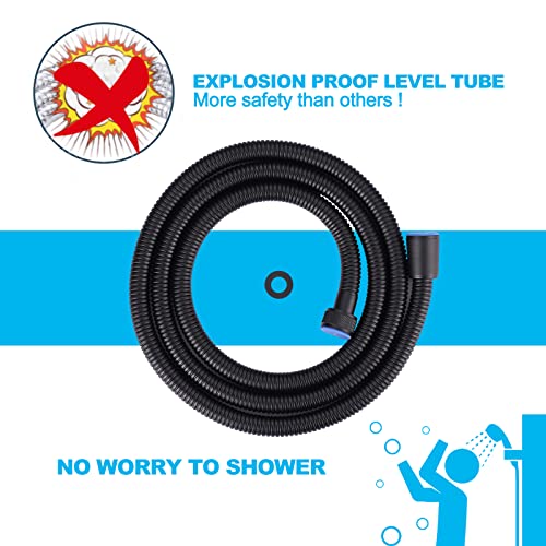 Matte Black Finished Shower Hose, 63 Inches SUS 304 Stainless Steel Extra Long Shower Head Hose Replacement Handheld Shower Head Hose for Pet Bathroom Bathing Cleaning - color: Black, size: 63inch