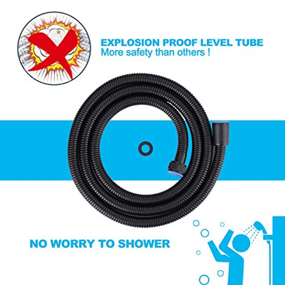 Matte Black Finished Shower Hose, 63 Inches SUS 304 Stainless Steel Extra Long Shower Head Hose Replacement Handheld Shower Head Hose for Pet Bathroom Bathing Cleaning - color: Black, size: 63inch