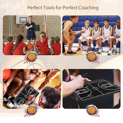 Electronic 16 inch Basketball Coaching Boards, Portable Erasable Pro Strategy Board for Training Teaching Competition Command,Tactical Drawing Tablet Coach Gifts (16 inch Basketball)