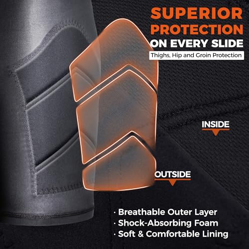COOLOMG Youth Boys Baseball Sliding Shorts with Cup Pocket - color: Gray, size: X-Small