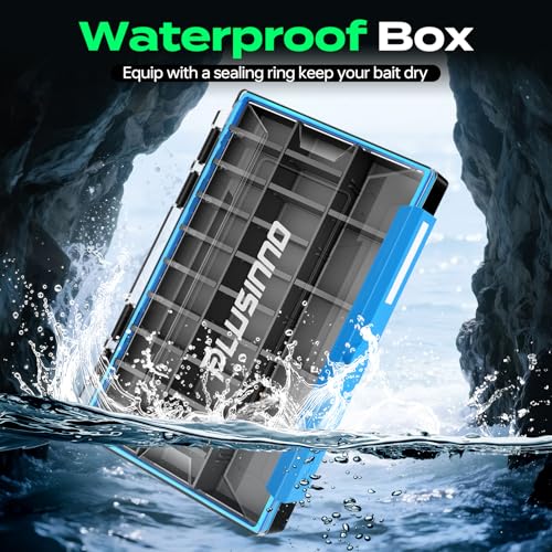 PLUSINNO Tackle Box Organizer, 1/2 Packs Waterproof Tackle Trays, Fishing Tackle Box with Removable Dividers, Fishing Box Tackle Trays and Terminal Tackle Storage - style: 3600-2 Pack
