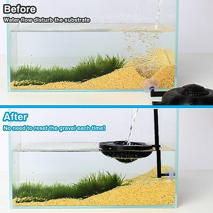 Water Flow Controller for Betta Fish Tank, Water Change Pouring Diffuser for Aquarium, Efficiency Water Filling Accessories (Black)