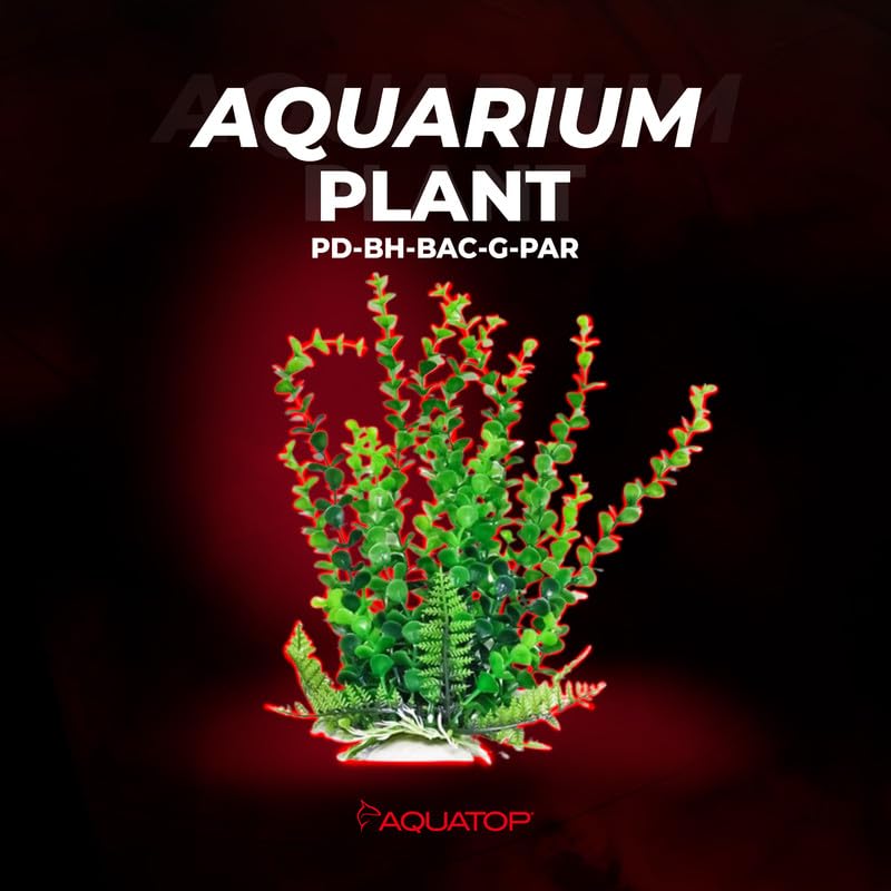 Aquatop 6" Artificial Bacopa Aquarium Plant with Weighted Base - Realistic Green Decoration for Freshwater & Saltwater Tanks, PD-BH31