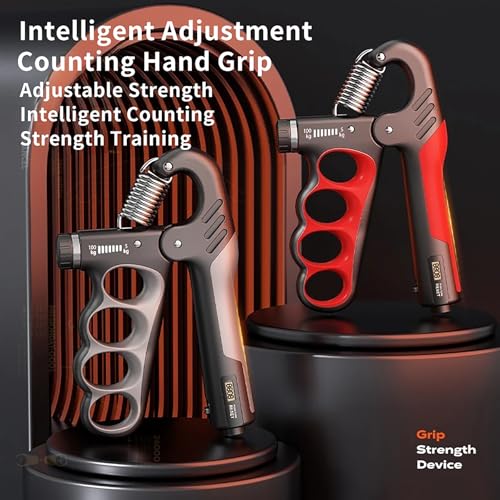 Grip Strength Trainer with Adjustable Resistance & Automatic Counter - color: Orange