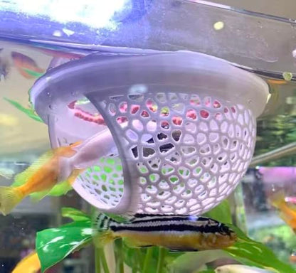 2pcs White Floating Betta Fish Hammock Bed,Beta Hide Cave and Resting Spot,Fish Tank Accessories Decor Toy,Betta Fish Feeding Ring for Aquarium,Shrimp Betta Log Bed(White, 1pcs Big and 1pcs Small)
