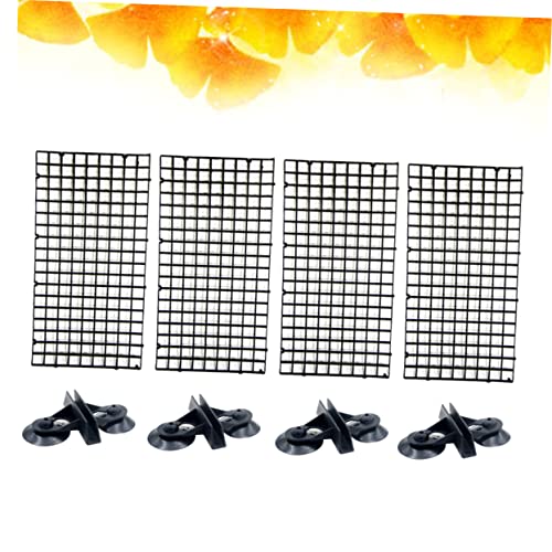 HEMOTON 1Set Spliced Lattice Plate for Aquariums Black Panels Suction Cups Easy to Install Fish Tank Divider for Isolation and Breeding