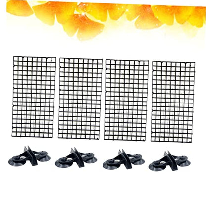 HEMOTON 1Set Spliced Lattice Plate for Aquariums Black Panels Suction Cups Easy to Install Fish Tank Divider for Isolation and Breeding