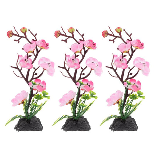 IMIKEYA 3Pcs Japanese Food Tray Decor Fake Flower Sushi Plate Ornaments Cold Dish Decorations for Home and Restaurant Table Accents 8.66X2.16X2.16In - color: Pink